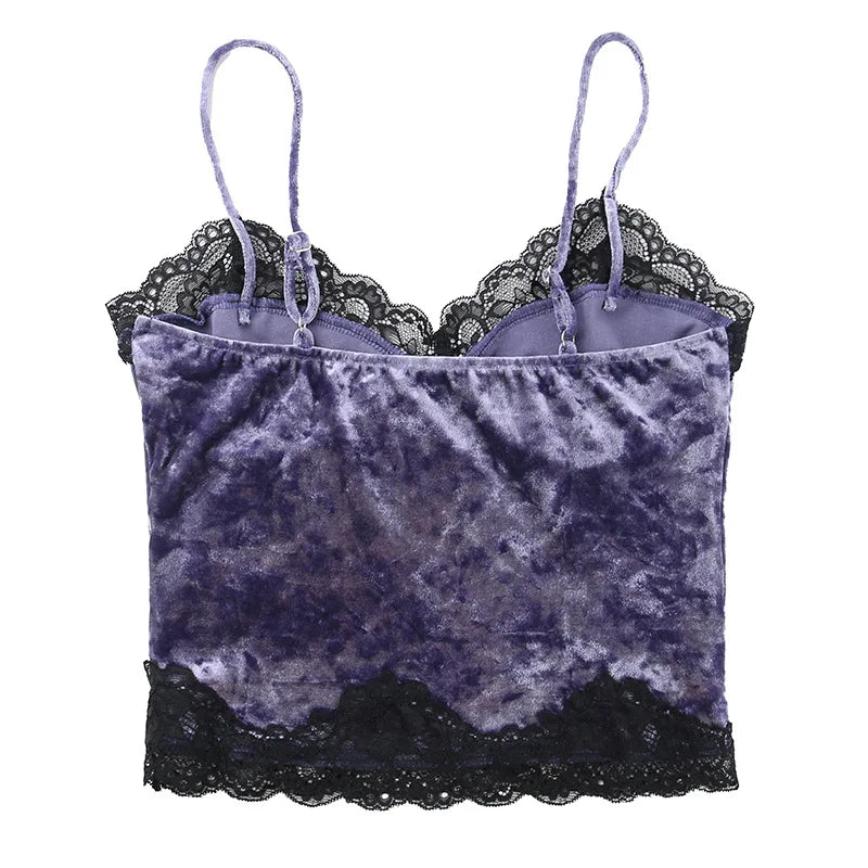 Top escote pico tirantes - violeta
