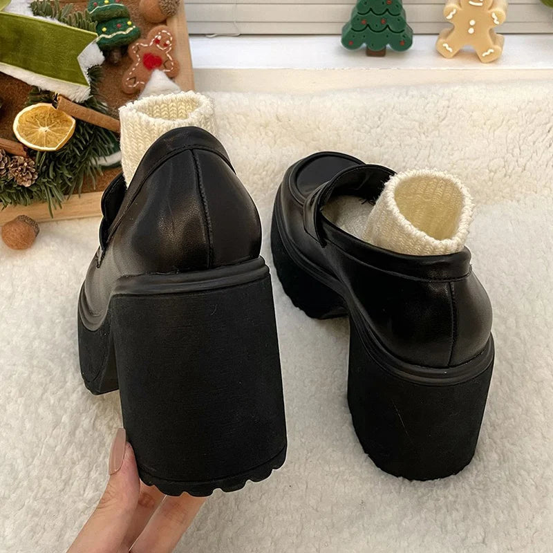 Zapatos con plataforma Spring - negro mate