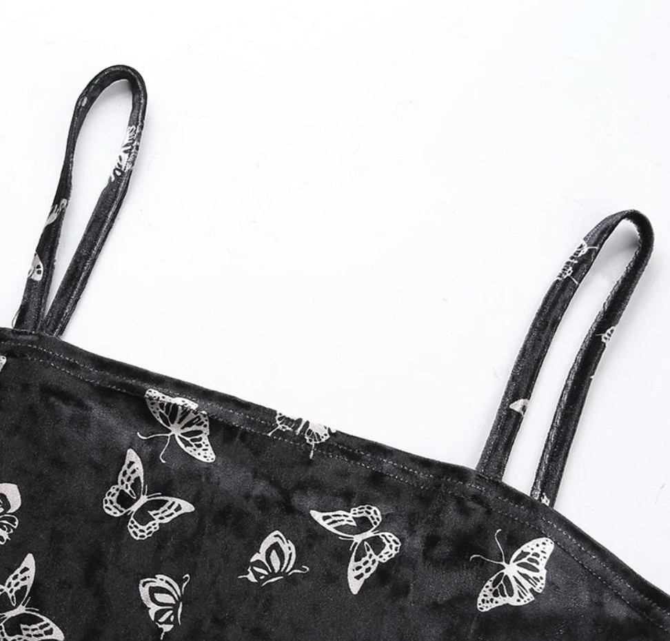 VESTIDO MARIPOSA CORTO NEGRO