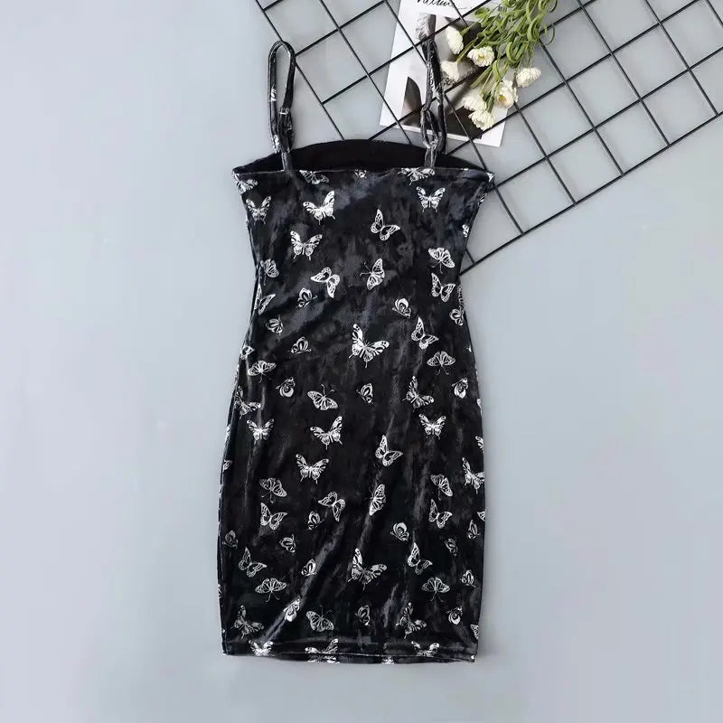 VESTIDO MARIPOSA CORTO NEGRO