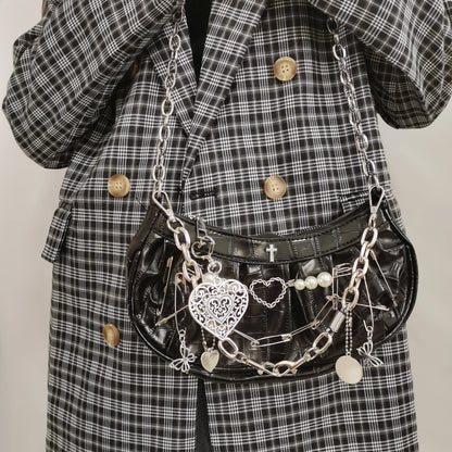 Bolso gótico plisado - negro