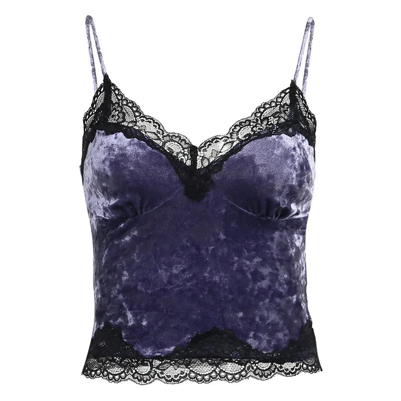 Top escote pico tirantes - violeta