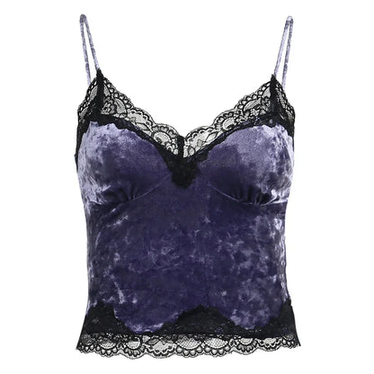 Top escote pico tirantes - violeta