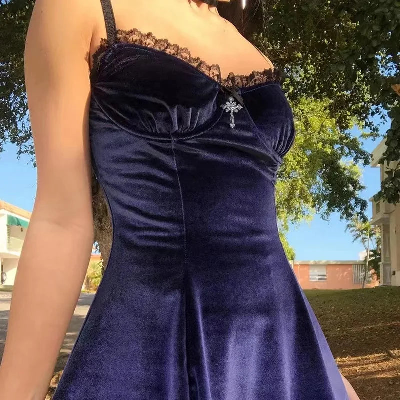 Velvet gothic spring dress