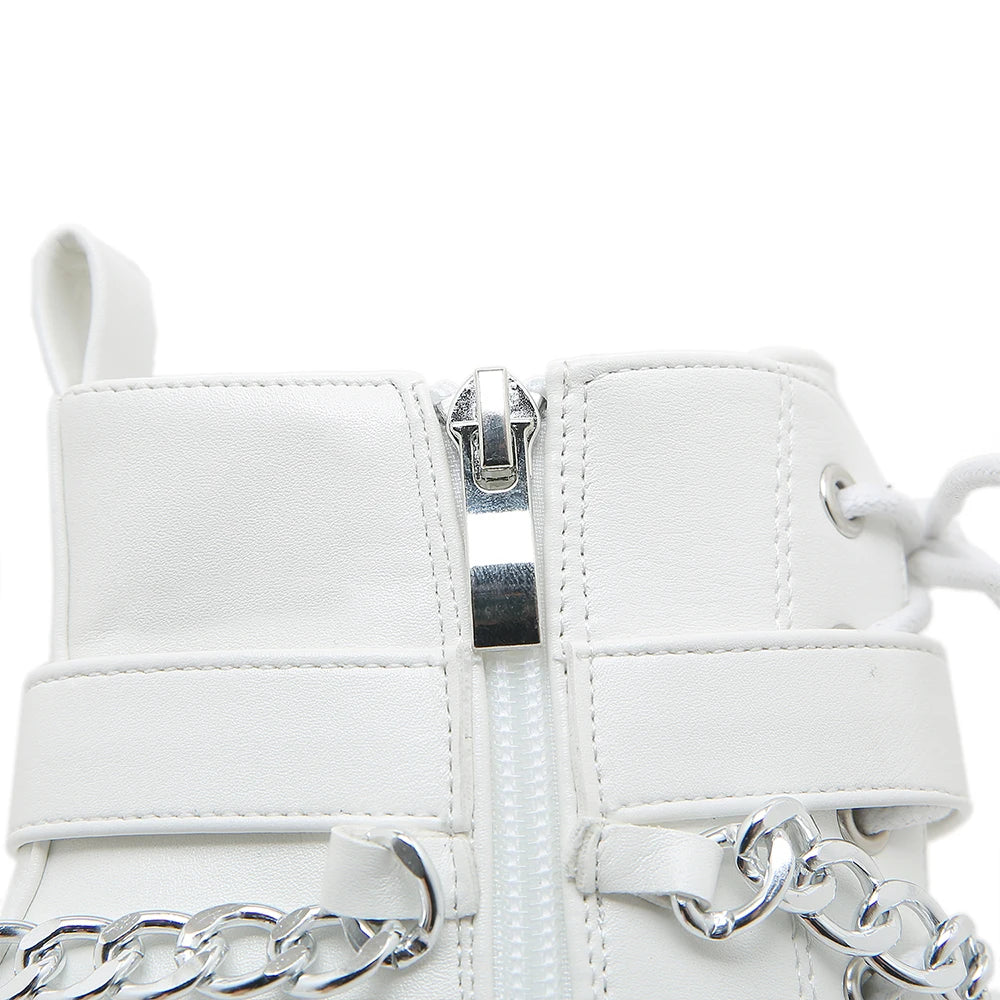 Zapatos altos con cadena - blanco