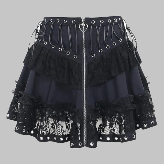 falda gótica negra