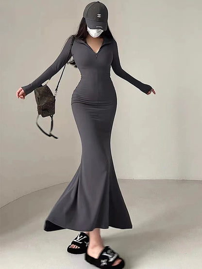 Tight long sleeve gothic dress