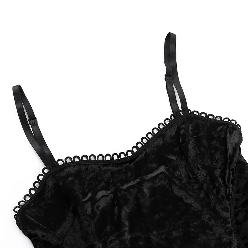 Vestido de fiesta gótico con tirantes