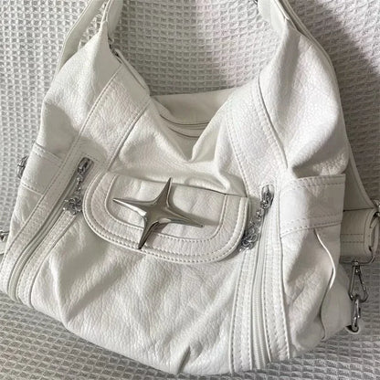 Bolso de cuero Pu blanco