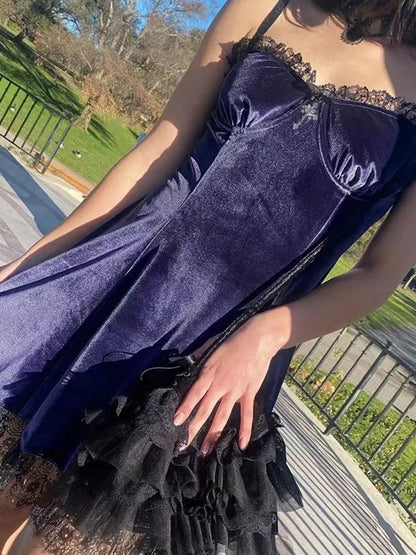 Velvet gothic spring dress