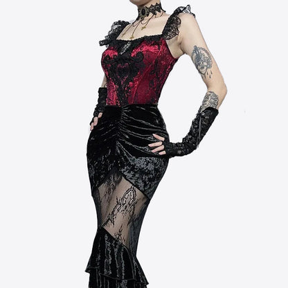 Falda de encaje gótico - negro