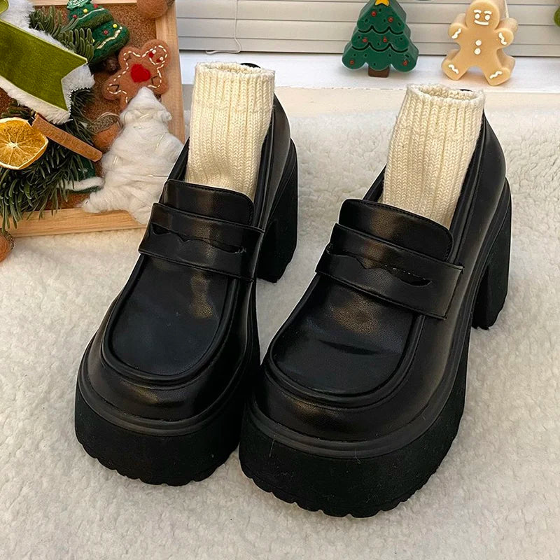 Zapatos con plataforma Spring - negro mate