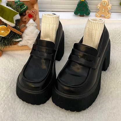 Zapatos con plataforma Spring - negro mate