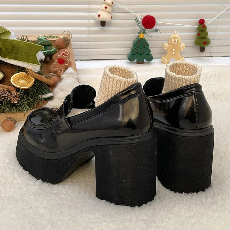 Zapatos con plataforma Spring - negro mate