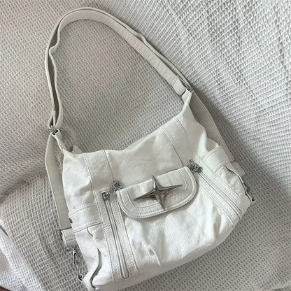 Bolso de cuero Pu blanco