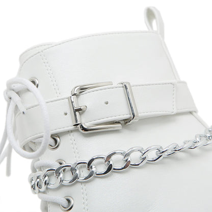 Zapatos altos con cadena - blanco