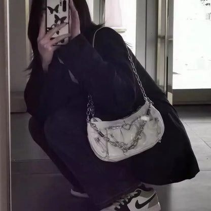 Bolso gótico plisado - blanco