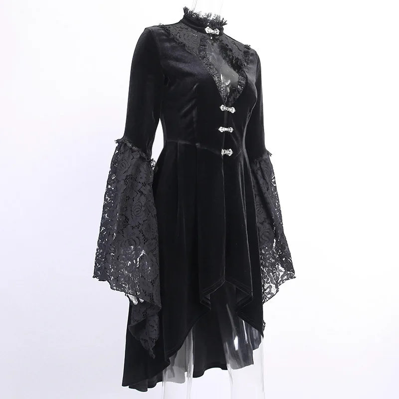 VESTIDO GÓTICO VICTORIANO NEGRO