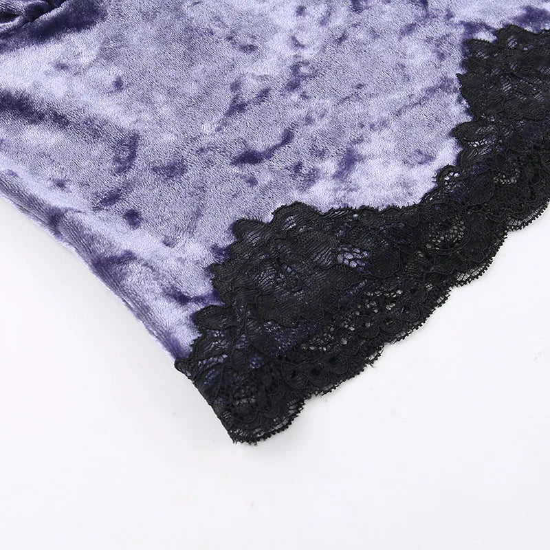 Top escote pico tirantes - violeta