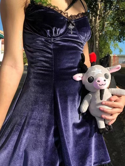 Velvet gothic spring dress