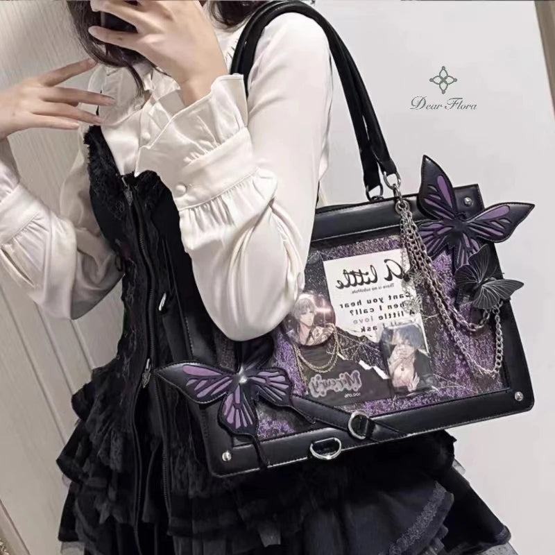 Bolso con telaraña - negro violeta