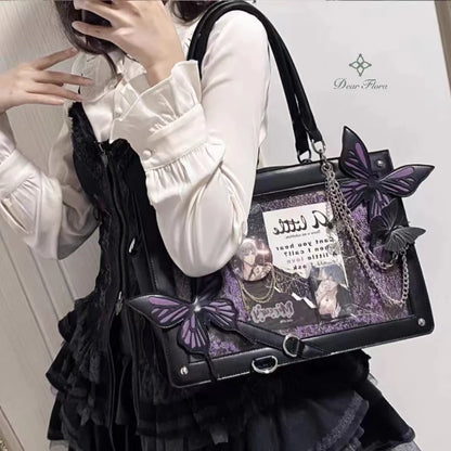 Bolso con telaraña - negro violeta
