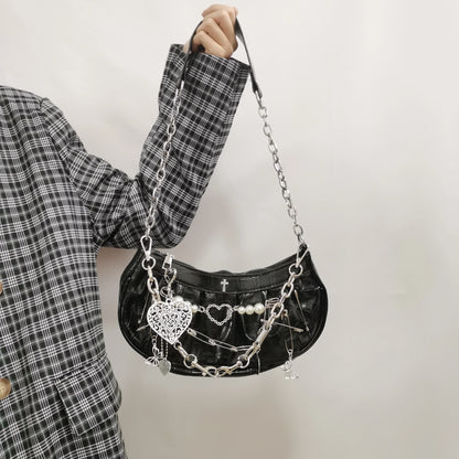 Bolso gótico plisado - negro