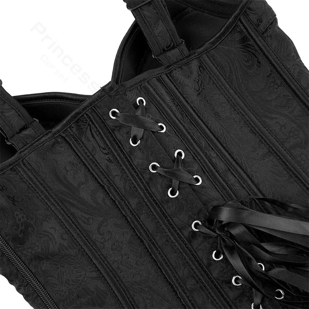 Corsé de mujer - flor negra