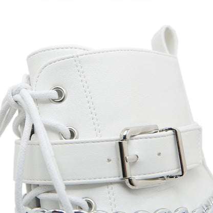 Zapatos altos con cadena - blanco