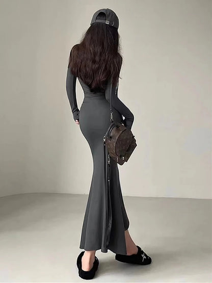 Tight long sleeve gothic dress