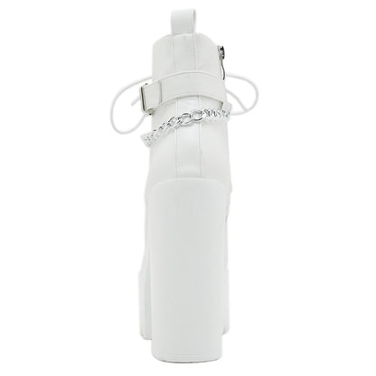 Zapatos altos con cadena - blanco