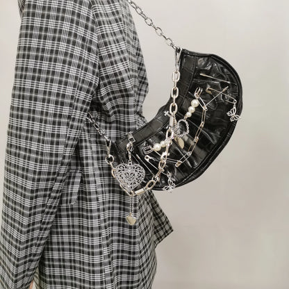 Bolso gótico plisado - negro