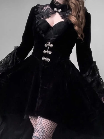 VESTIDO GÓTICO VICTORIANO NEGRO