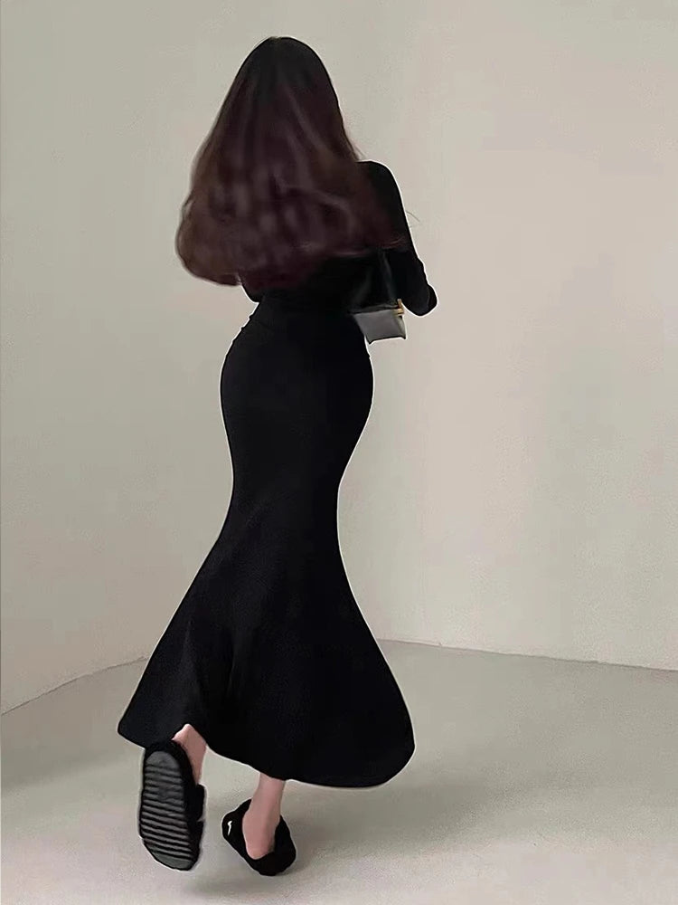 Tight long sleeve gothic dress